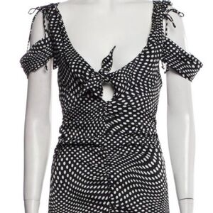 FOR LOVE & LEMONS POLKADOT PRINT MIDI LENGTH DRESS